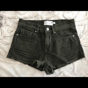 Kendall + Kylie army green shorts